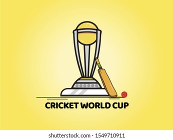 cricket world cup on yellow background