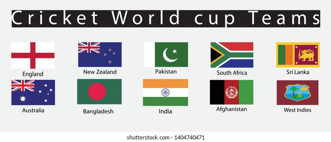 Cricket world cup teams flags