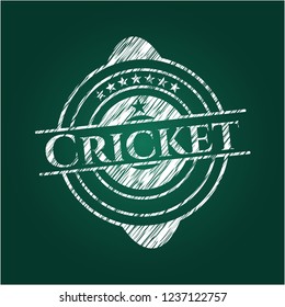 Cricket written on a chalkboard