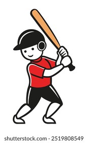 Ilustración de Arte vectorial de bateo de cricketer.