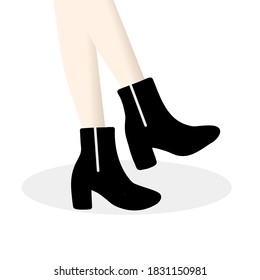 Cricketer legs, a black high heel, zipped beside.