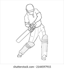 Cricketer playing with a bat Vector Illustration