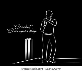 Cricketer Want Review - single line art drawing.