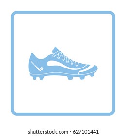 Crickets boot icon. Blue frame design. Vector illustration.