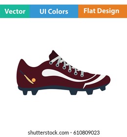 Crickets boot icon. Flat design. Vector illustration.