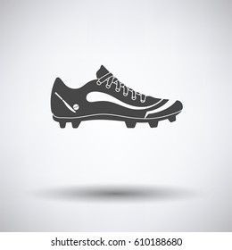 Crickets boot icon on gray background, round shadow. Vector illustration.