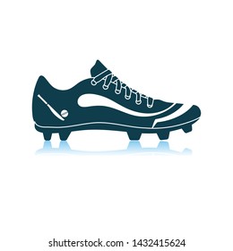 Crickets Boot Icon. Shadow Reflection Design. Vector Illustration.