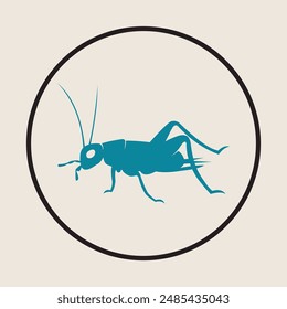 Crickets insect vector icon design abstract trendy art colorful illustration background