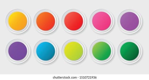 Cricle Creative Color Gradients Elements Template With Shadow