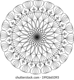 Cricle Orament, Mandala With Geometrical Pattern. 