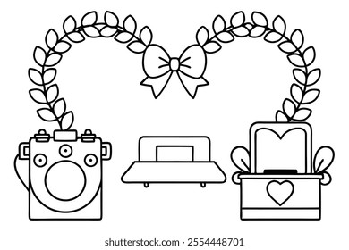 Cricut Heart Wreath Line Art DIY Craft Projects