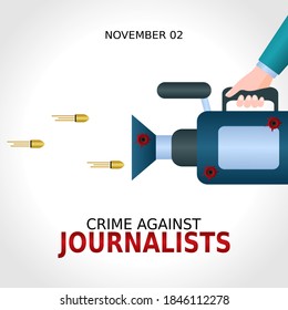 Crime Against Journalism Days Vector Illustration