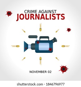 Crime Against Journalism Days Vector Illustration