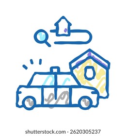 crime na área ícone doodle esboço vetor. crime no sinal de área. símbolo isolado ilustração