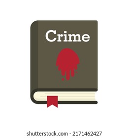 Crime book icon. Flat illustration of crime book vector icon isolated on white background