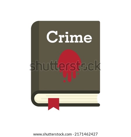 Crime book icon. Flat illustration of crime book vector icon isolated on white background
