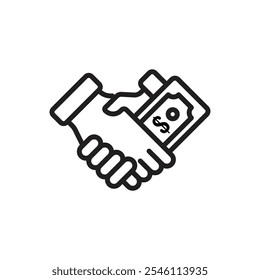 Crime Bribe Outline Icon Vector Illustration