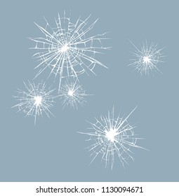 Crime busted circle break gray crystal pane isolated on white backdrop. Freehand outline ink hand drawn picture sketchy in art doodle retro graphic style pen on paper. Closeup view with space for text