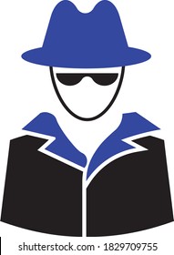 Crime Case Solver Vector Icon Design, Private Spy Agent Avatar Concept, Spy Hacker on White Background, Criminal investigation Sign
