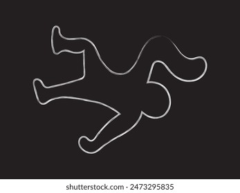 crime chalk drawing murder human victim vector illustration