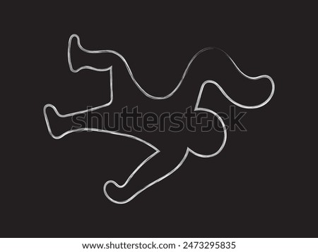 crime chalk drawing murder human victim vector illustration