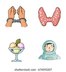 crime, cooking and other web icon in cartoon style.medicine, space icons in set collection.