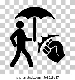 Crime Coverage icon. Vector illustration style is flat iconic symbol, black color, transparent background. Designed for web and software interfaces.