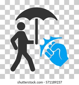 Crime Coverage icon. Vector illustration style is flat iconic bicolor symbol, blue and gray colors, transparent background. Designed for web and software interfaces.
