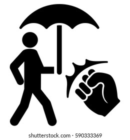 Crime Coverage vector icon. Flat black symbol. Pictogram is isolated on a white background. Designed for web and software interfaces.