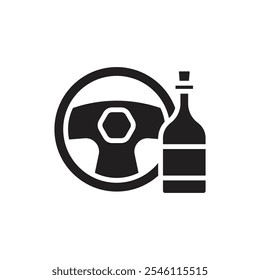 Crime Drunk Filled Icon Vector Illustration