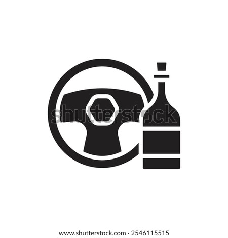 Crime Drunk Filled Icon Vector Illustration