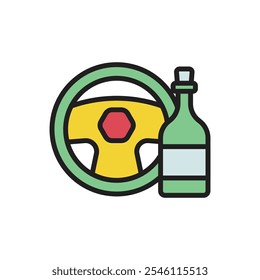 Crime Drunk Icon Vector Illustration