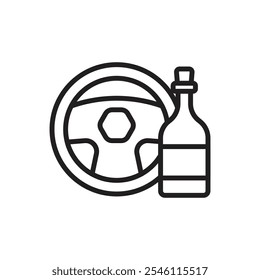 Crime Drunk Outline Icon Vector Illustration