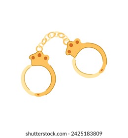 crime handcuffs cartoon. police criminal, silhouette chain, symbol prison crime handcuffs sign. isolated symbol vector illustration