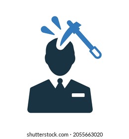 Crimen, ícono de la huelga de cabeza. Diseño vectorial simple editable aislado en un fondo blanco.