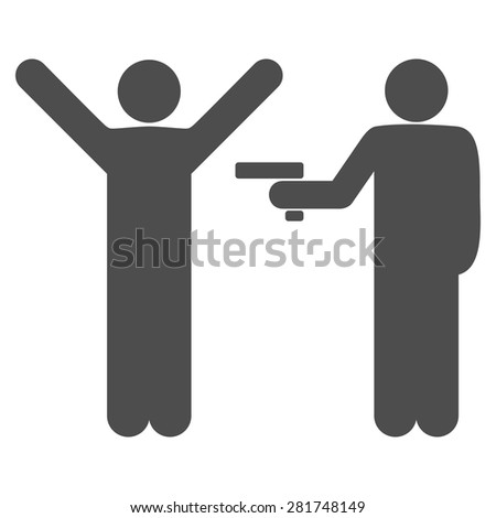 Crime icon from Man Poses Set. Style: monochrome gray icons, rounded corners, white background.