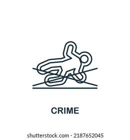 Crime icon. Monochrome simple line Crime icon for templates, web design and infographics