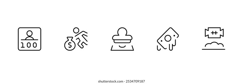 crime icon, thief icon. vector illustration. linear Editable Stroke. Line, Solid, Flat Line, thin style and Suitable for Web Page, Mobile App, UI, UX design.