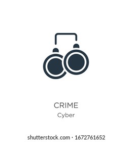 Icono de crimen vector. Icono de la delincuencia plana de moda de la cibercolección aislada de fondo blanco. La ilustración vectorial se puede utilizar para diseño gráfico web y móvil, logotipo, eps10