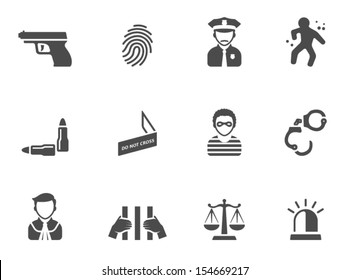Crime icons in black & white