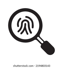 Crime Identity Fingerprint Forensic Icon | Black Vector Illustration |