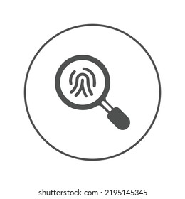 Crime Identity Fingerprint Forensic Icon | Circle Version Icon |