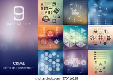 crime infographic with unfocused background