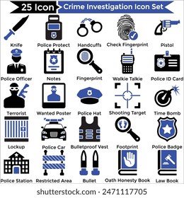Vektorgrafik der Kriminalpolizei (Symbolsatz) 