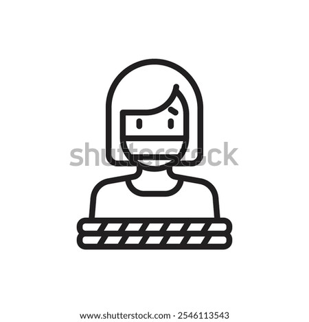Crime Kidnapping Outline Icon Vector Illustration