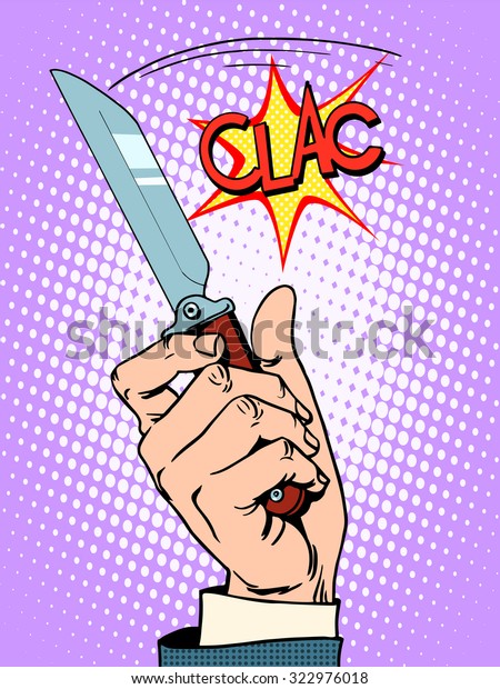 Crime Knife Arm Bandit Pop Art Stock Vector Royalty Free