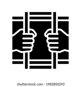 crime law glyph icon vector. crime law sign. isolated contour symbol black illustration