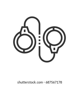 Crime law icon, part of the square icons, law and justice icon set. The illustration is a vector, editable stroke, thirty-two by thirty-two matrix grid, pixel perfect file.