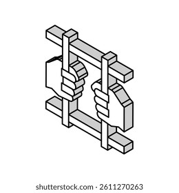 crime law isometric icon vector. crime law sign. isolated symbol illustration