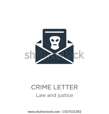 Crime letter icon vector. Trendy flat crime letter icon from law and justice collection isolated on white background. Vector illustration can be used for web and mobile graphic design, logo, eps10